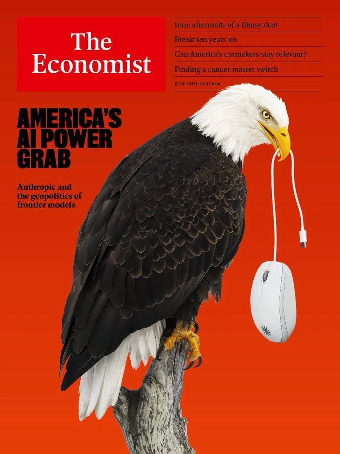 Новая обложка The Economist посвящена искусственному интеллекту, который наделил Америку огромной вл