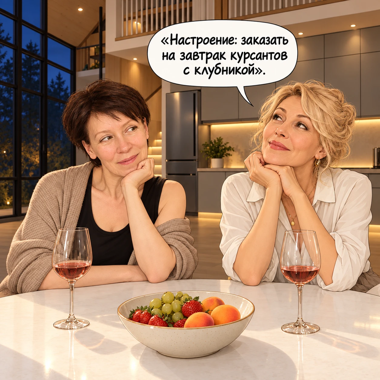 — Настроение: заказать на завтрак курсантов с клубникой.