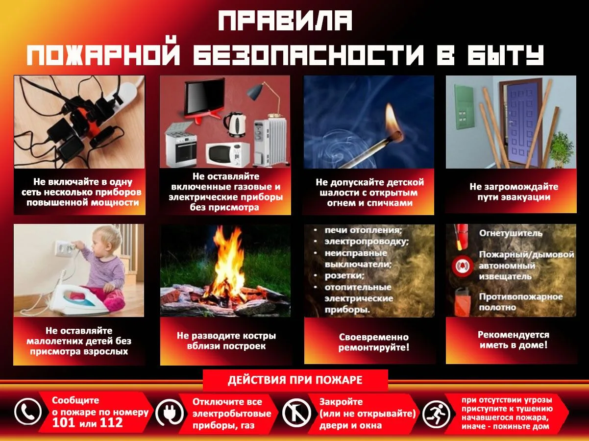 Памятка по пожарной безопасности в быту