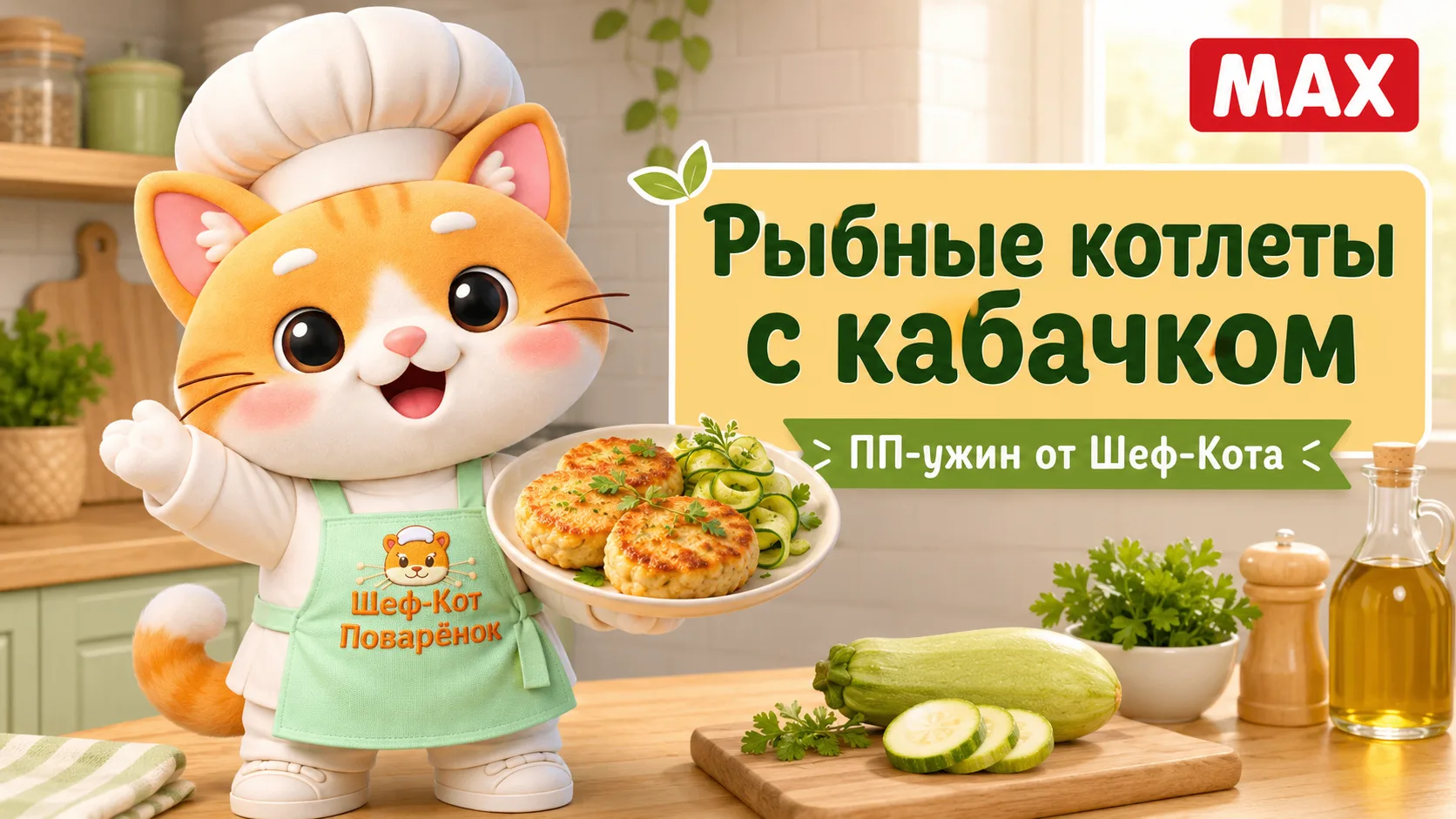 🐟 ПП-ужин от Шеф-Кота: рыбные котлеты с кабачком