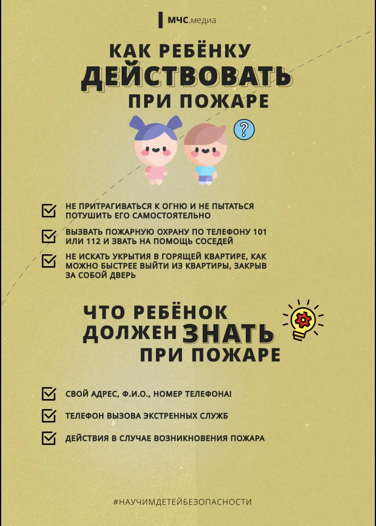 🔥 Что делать, если дома пожар? Инструкция для детей (и напоминание для родителей)📃