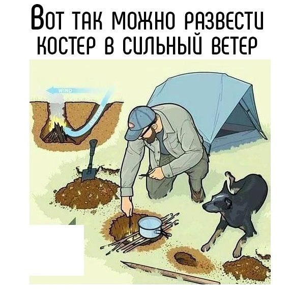 Разведение костра🔥 в сильный ветер💨