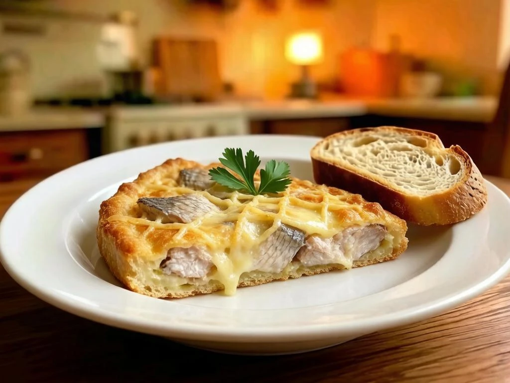 Рыбный пирог с судаком и сыром