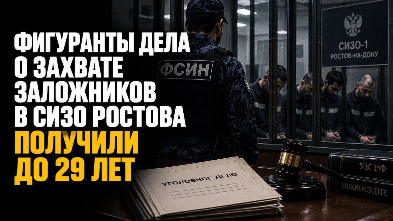 ФИГУРАНТЫ ДЕЛА О ЗАХВАТЕ ЗАЛОЖНИКОВ В СИЗО РОСТОВА ПОЛУЧИЛИ ДО 29 ЛЕТ