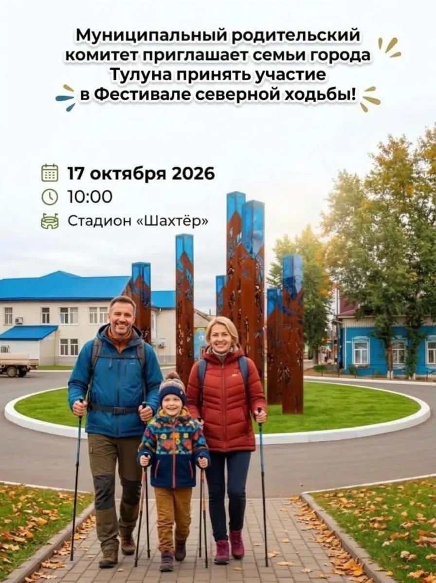 🚶‍♂️👪 Шагаем всей семьёй: в Тулуне пройдёт Фестиваль северной ходьбы! 🏅✨