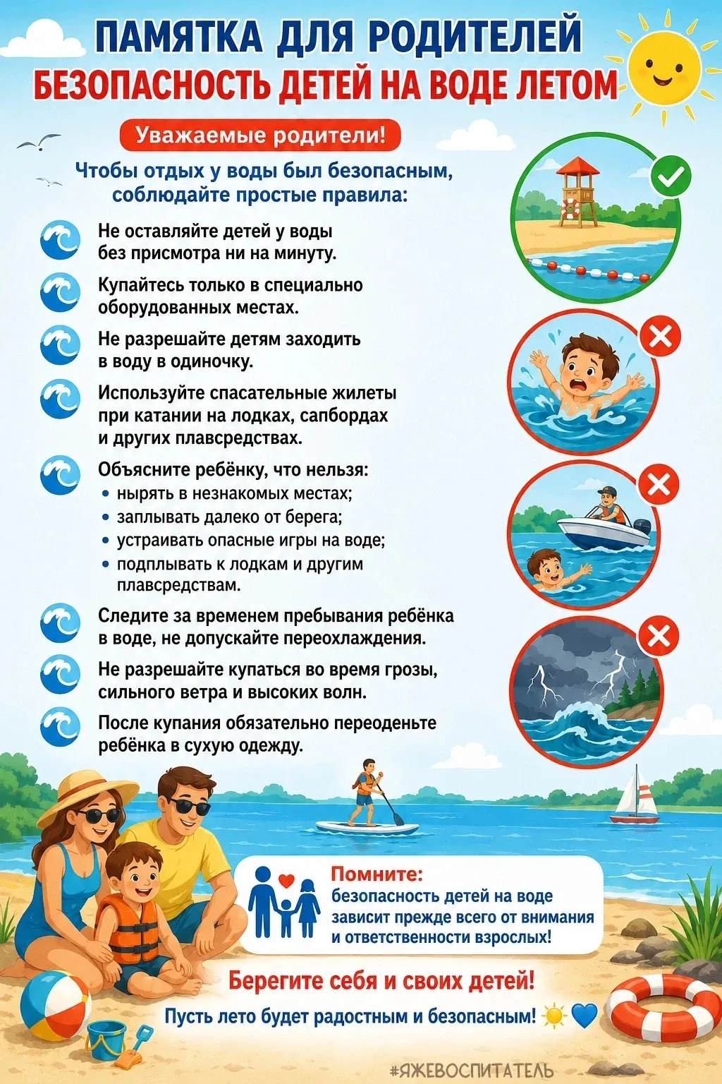 Безопасность около воды - залог хорошего отдыха!!!