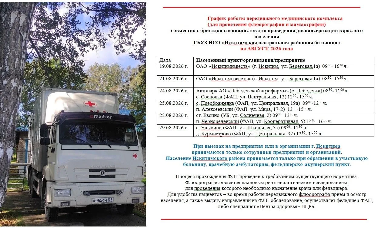 📌 График ФЛГ-передвижки на АВГУСТ 2026 года