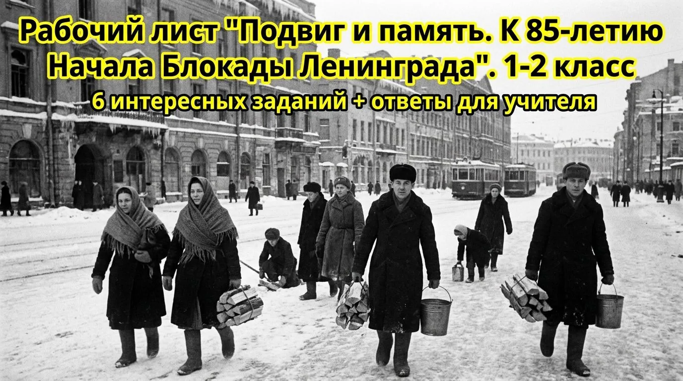 🎁 Рабочий лист №3 "Подвиг и память. К 85-летию Начала Блокады Ленинграда".
