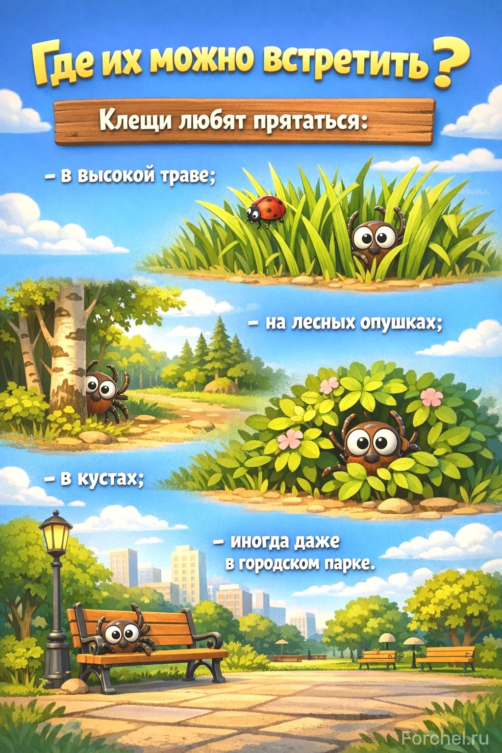 Осторожно, клещи!
⁣
Клещи — это очень маленькие существа, похожие на жучков. Их почти не видно, пото