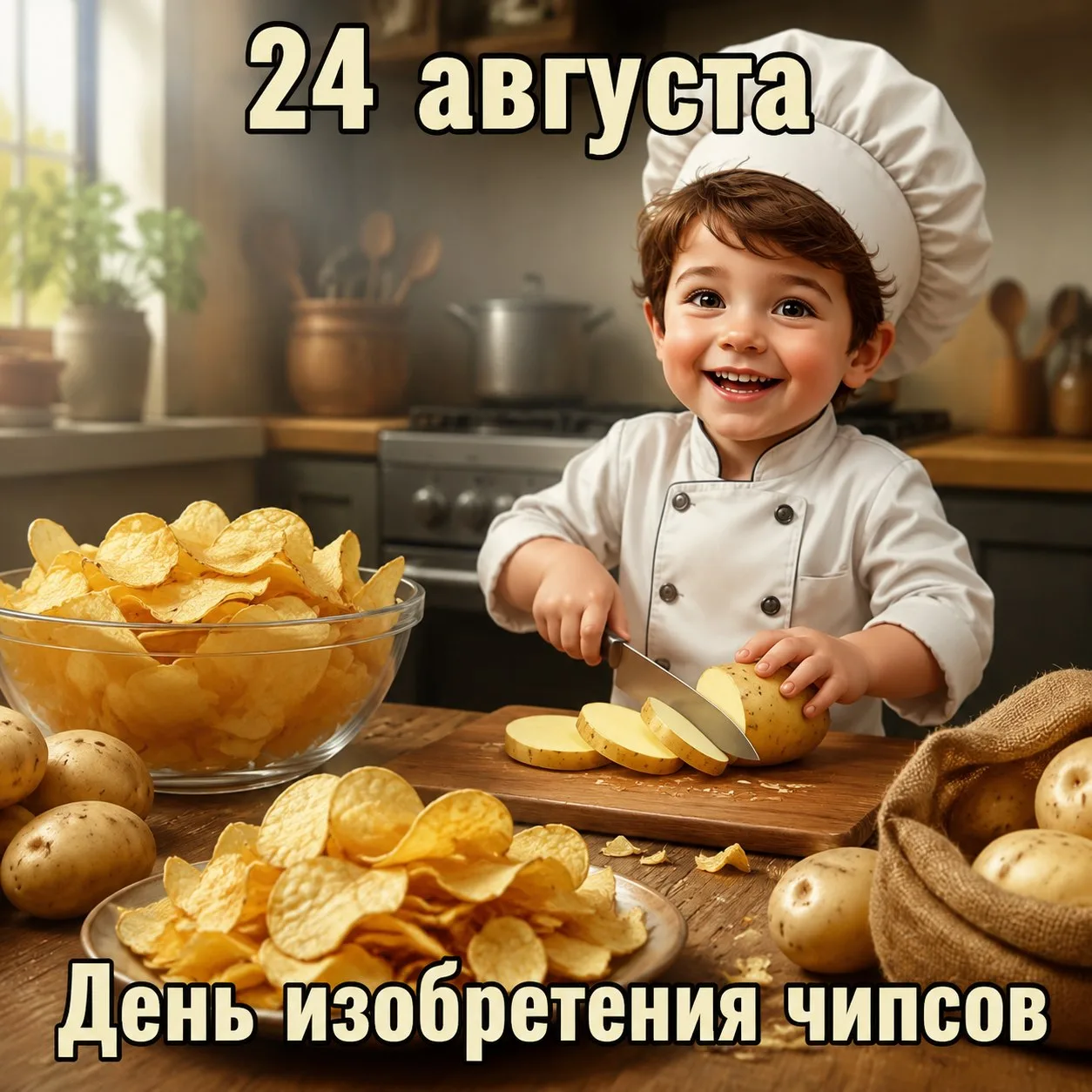 Хрустим с историей: 24 августа — День рождения картофельных чипсов! 🍟