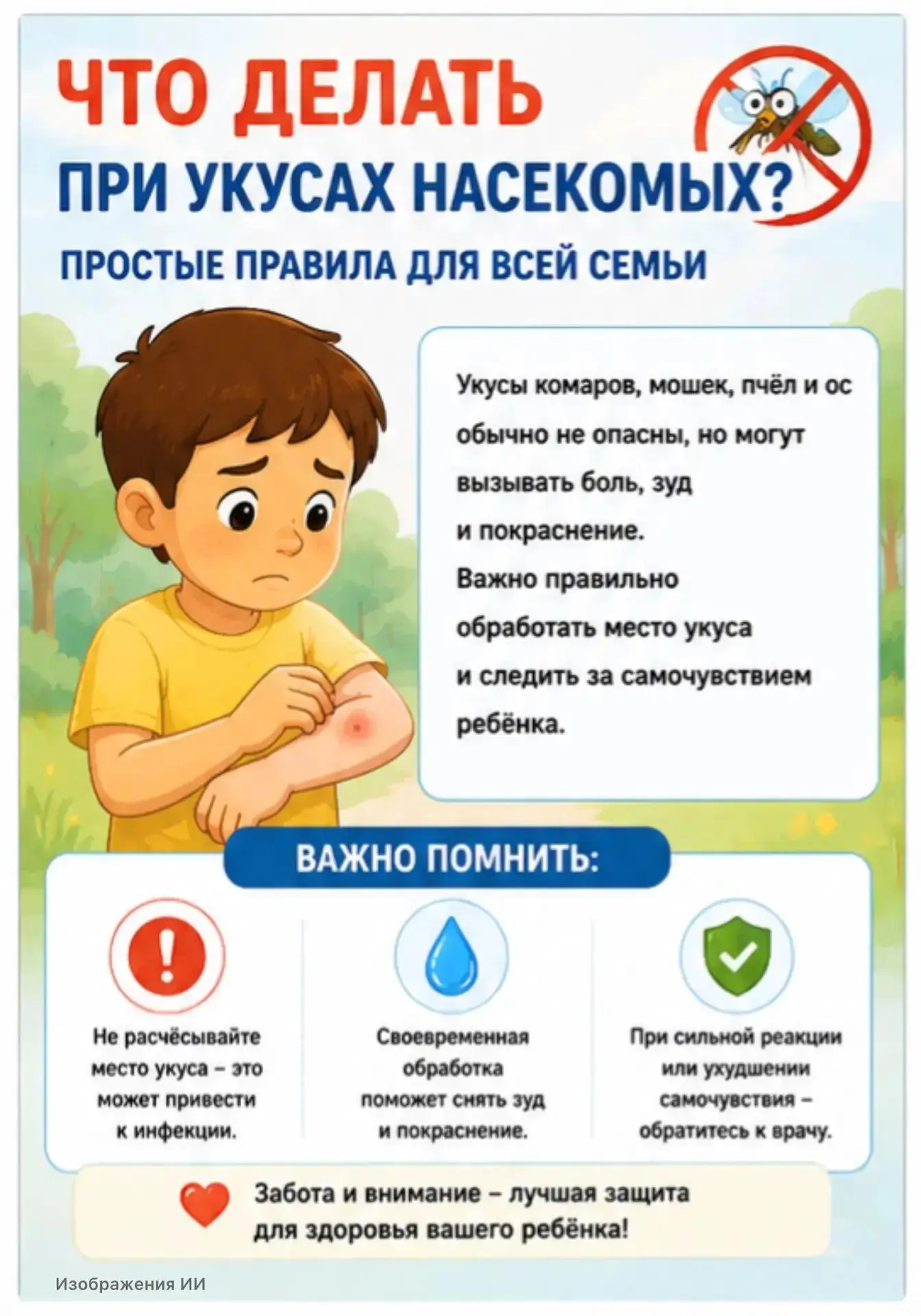 🦟 Летом дети много времени проводят на природе, поэтому укусы насекомых — довольно час...