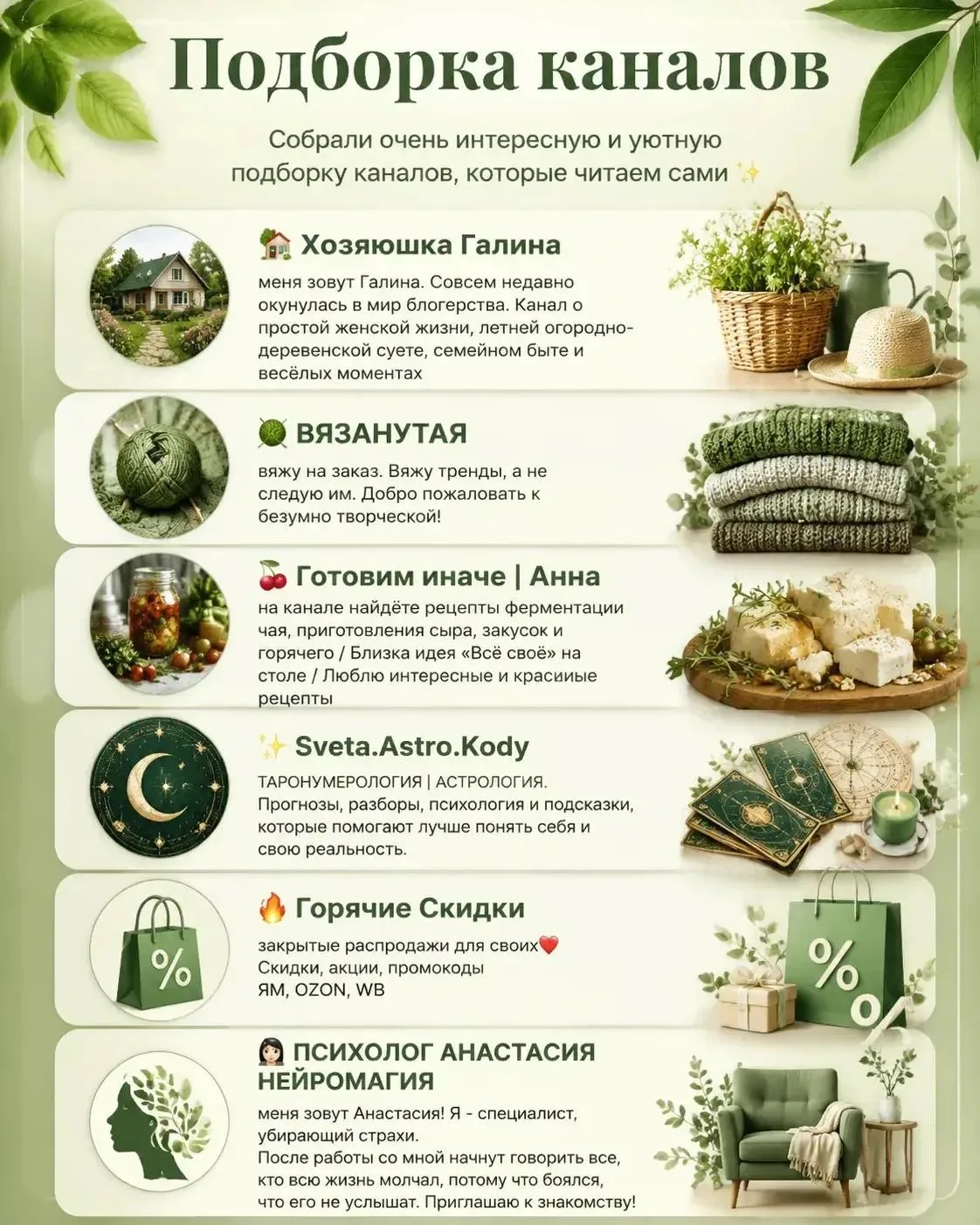 Собрали очень интересную и уютную подборку каналов, которые читаем сами ✨