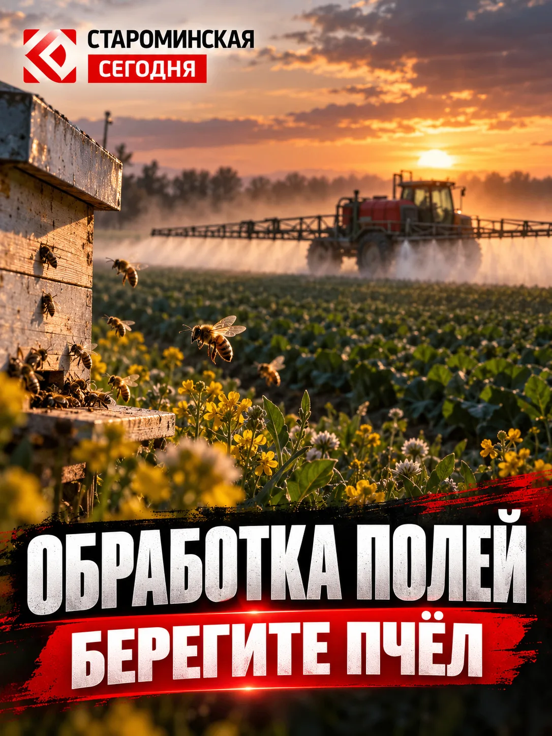 🐝 Пчеловодов Староминского района предупредили об обработке полей