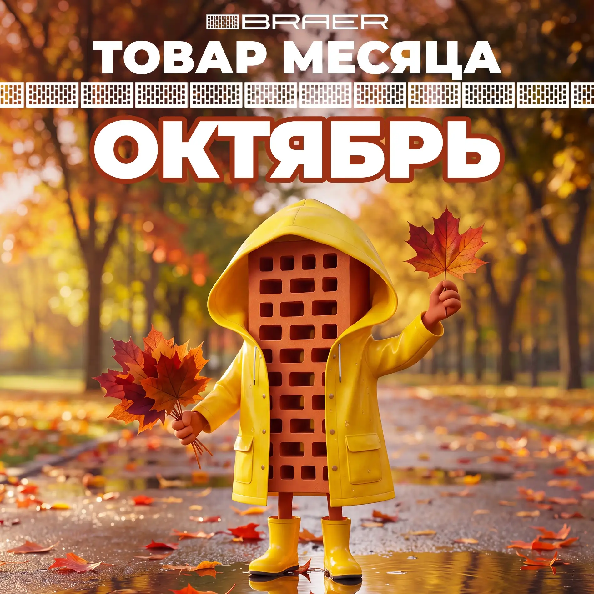 ТОВАР МЕСЯЦА - облицовочный кирпич BRAER.