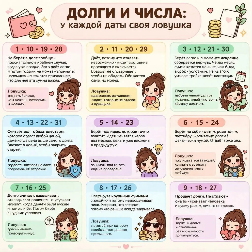 ❓ 9 долговых ловушек по дате рождения. В какую попадёте вы?
