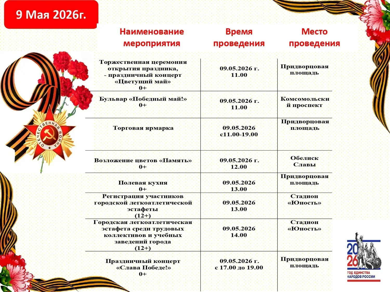 План мероприятий, посвященных празднованию 81-й годовщины Победы в Великой Отечественно...