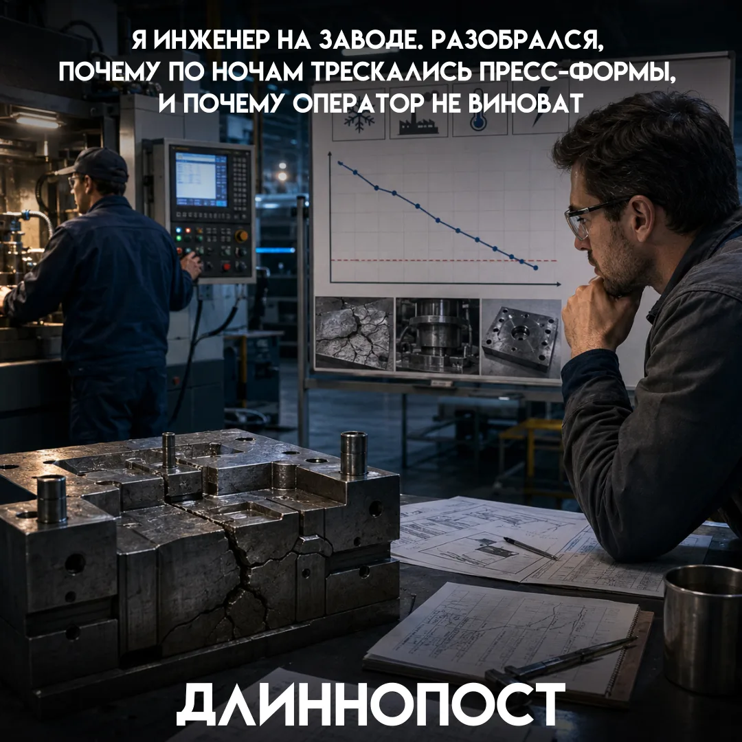 История с завода, где три треснувшие пресс-формы едва не стоили ночному оператору работ...