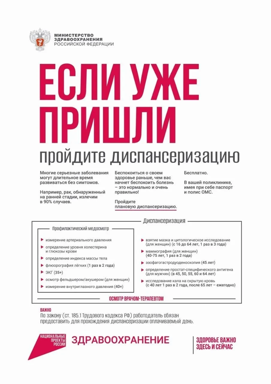🩺 Почему важно проходить диспансеризацию, даже если вы чувствуете себя здоровым?

✔️ Раннее выявлен