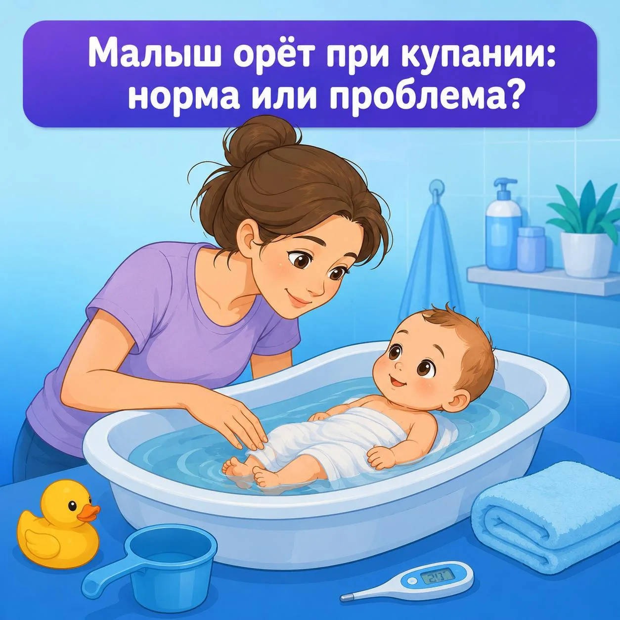 😭 Малыш орёт при каждом купании — это норма или уже проблема

«Набираем ванну — и у ребёнка начинае