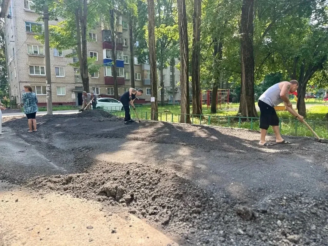 ♻ В Липецке благоустраивают городские территории с помощью вторичного асфальта