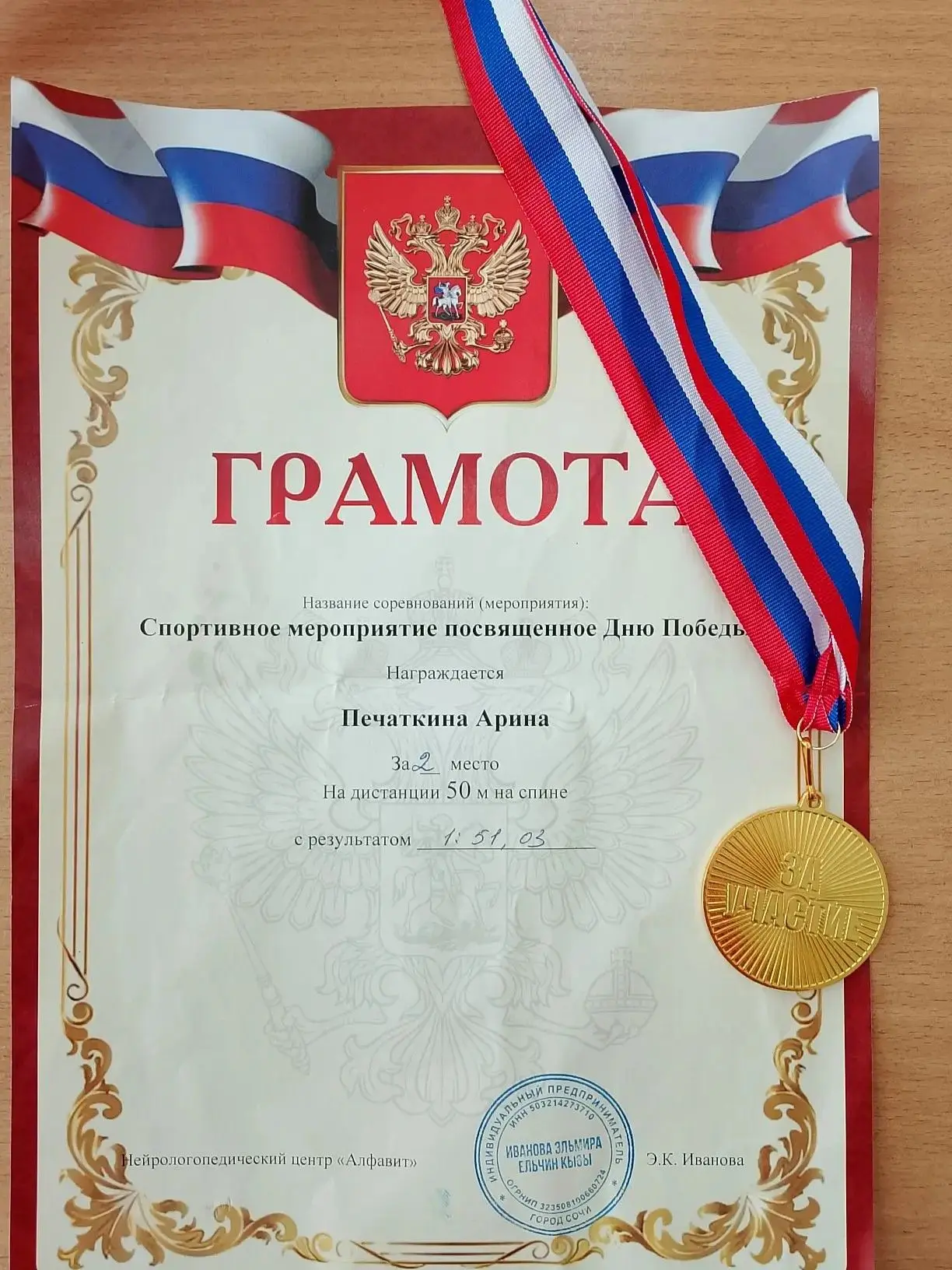 🥇🥇🥇Поздравляем наших талантливых учениц 2В класса — Бородихину Милану и Печаткину Арину — с успешным
