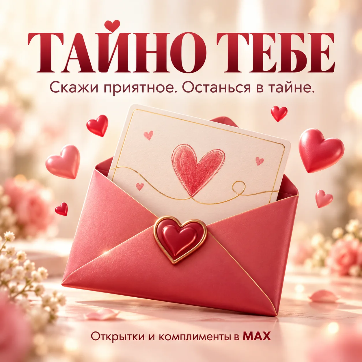 💌 Скажи приятное — останься в тайне 🤫Отправляй тайные открытки и комплименты в «Тайно...