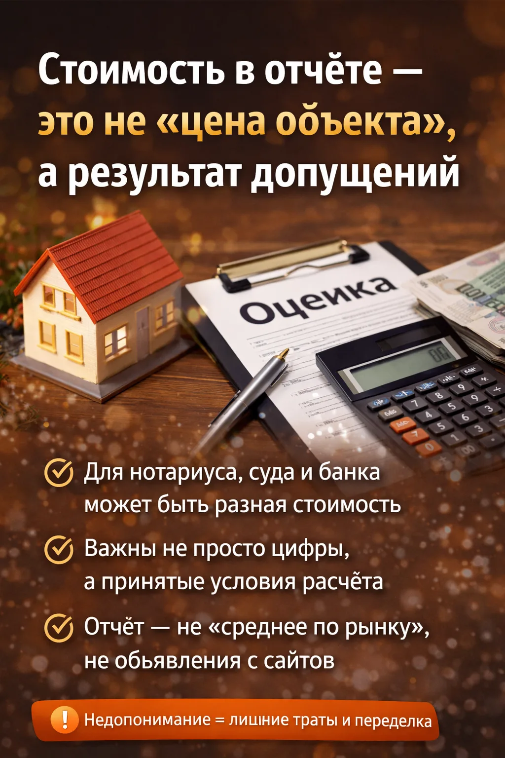 Почему стоимость в отчёте — это не «цена объекта», а результат допущений
Большинство клиентов приход