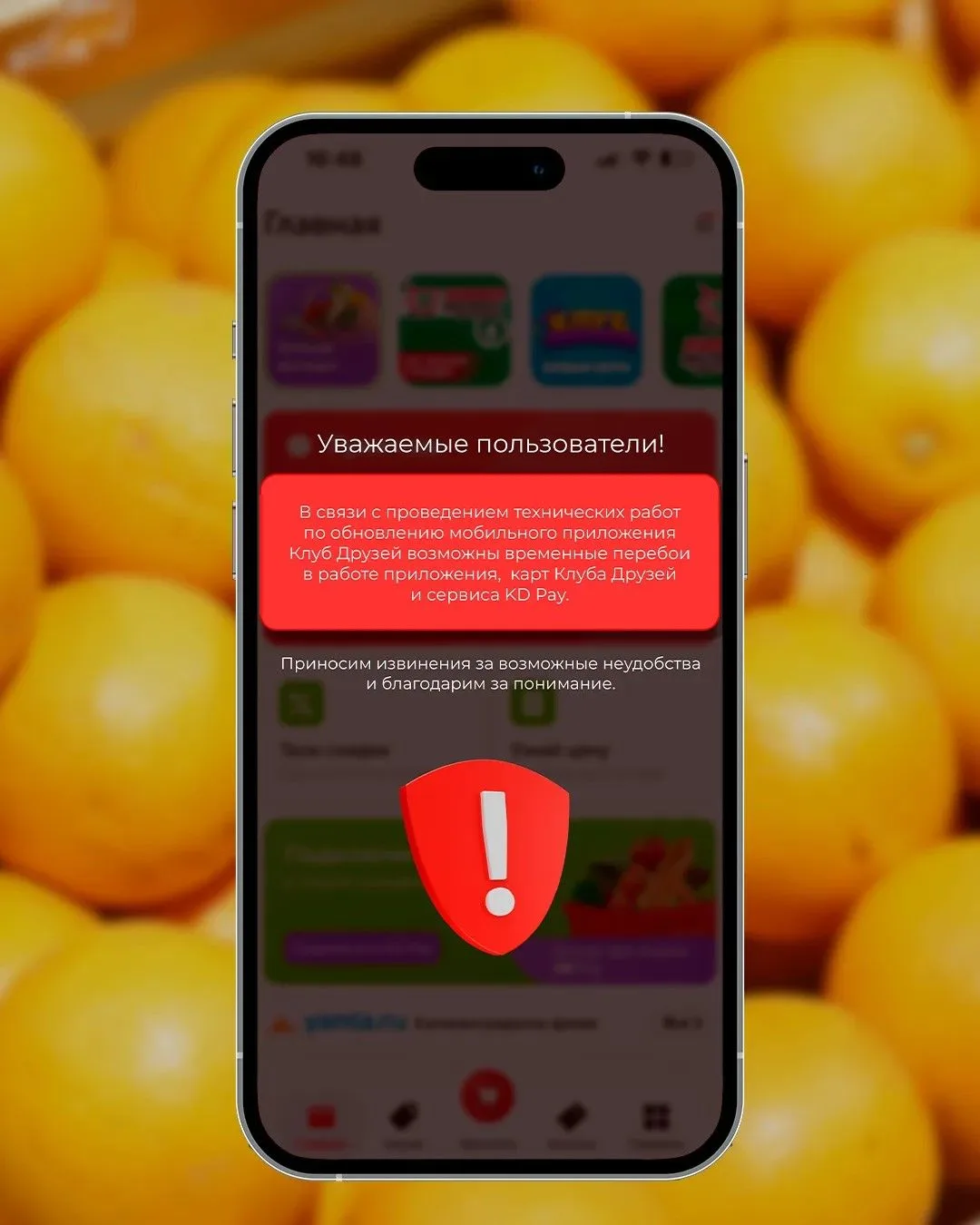 Друзья, мы работаем над обновлением приложения «Клуб Друзей» 🛠
