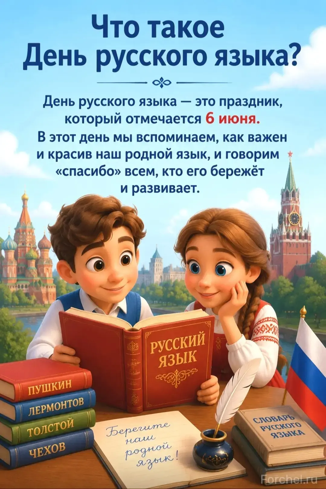 День русского языка — это праздник, который отмечается 6 июня. В этот день мы вспоминае...