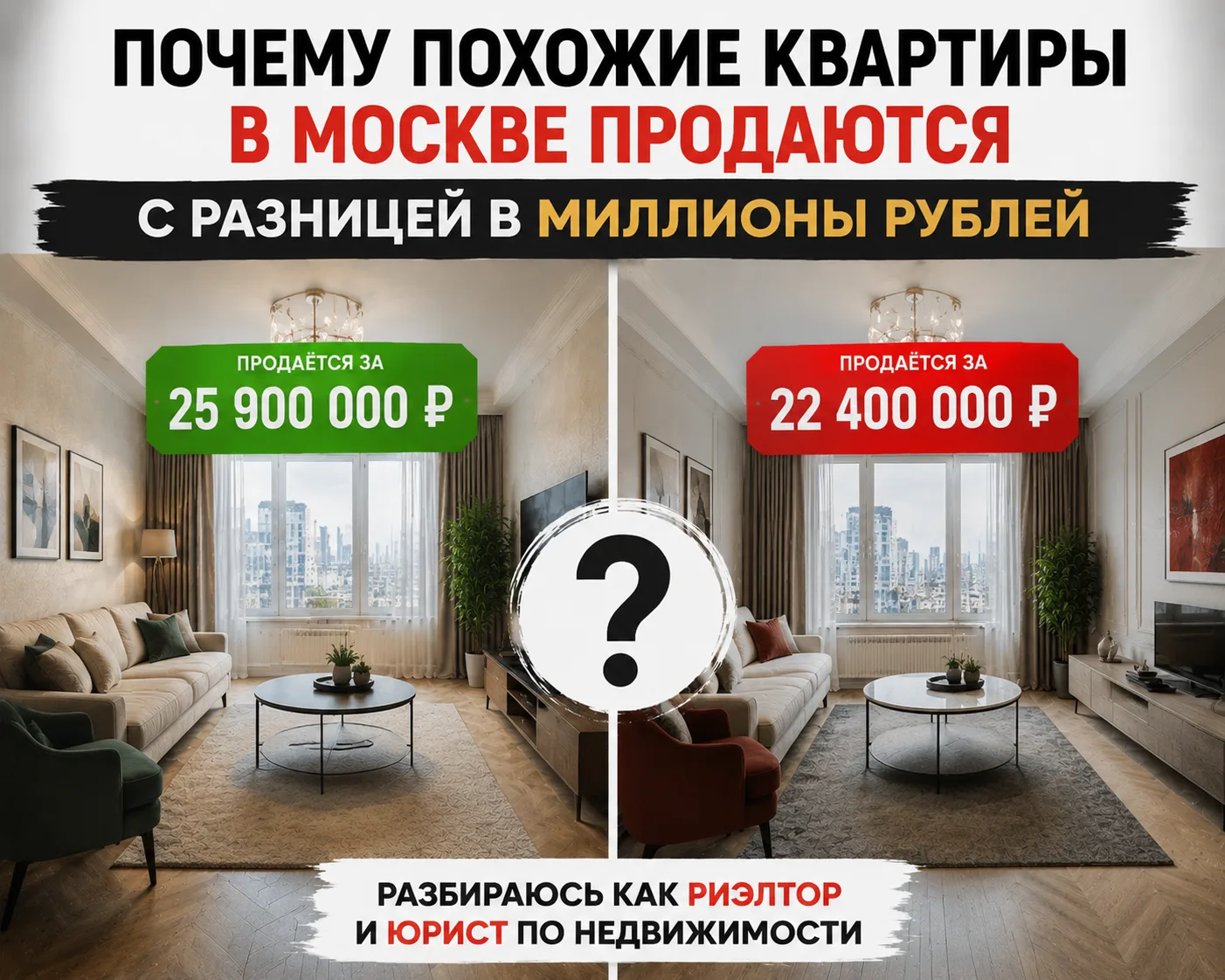 Почему похожие квартиры в Москве продаются с разницей в миллионы рублей