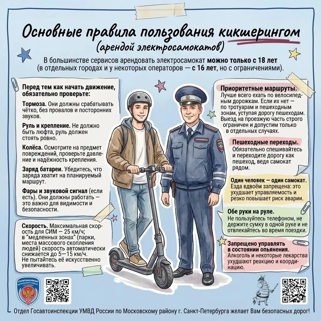 🛴Основные правила пользования кикшерингом (арендой электросамокатов)