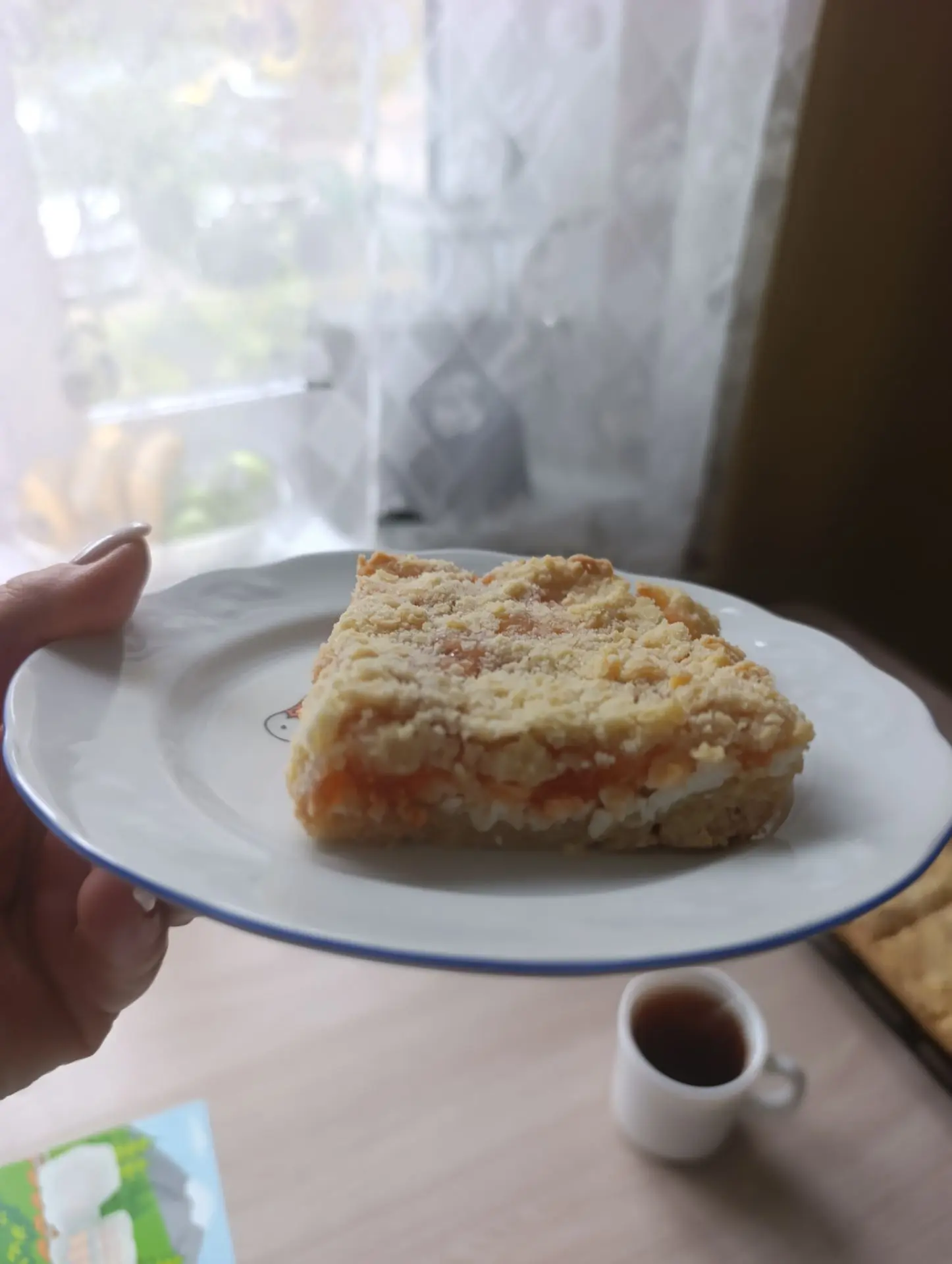 Насыпной пирог получился очень вкусно ❤