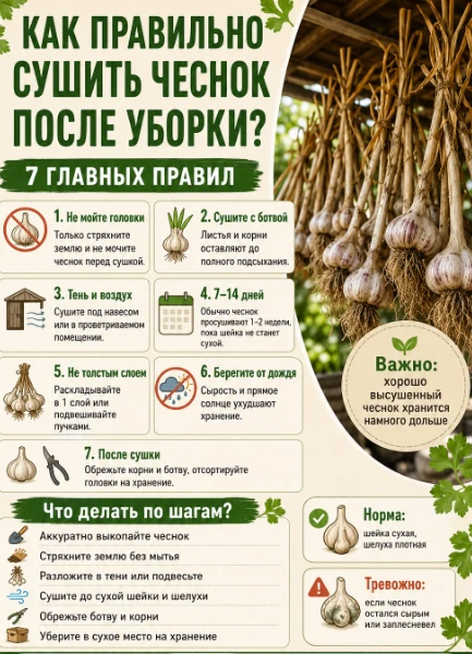Как сушить чеснок?