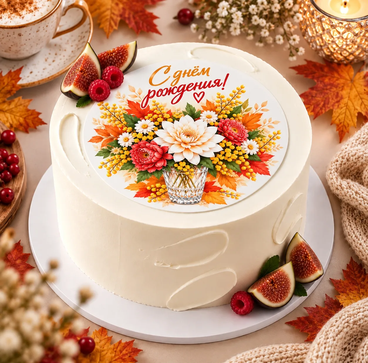 Комплект макетов для поздравления осенних именинниц 🍁💐