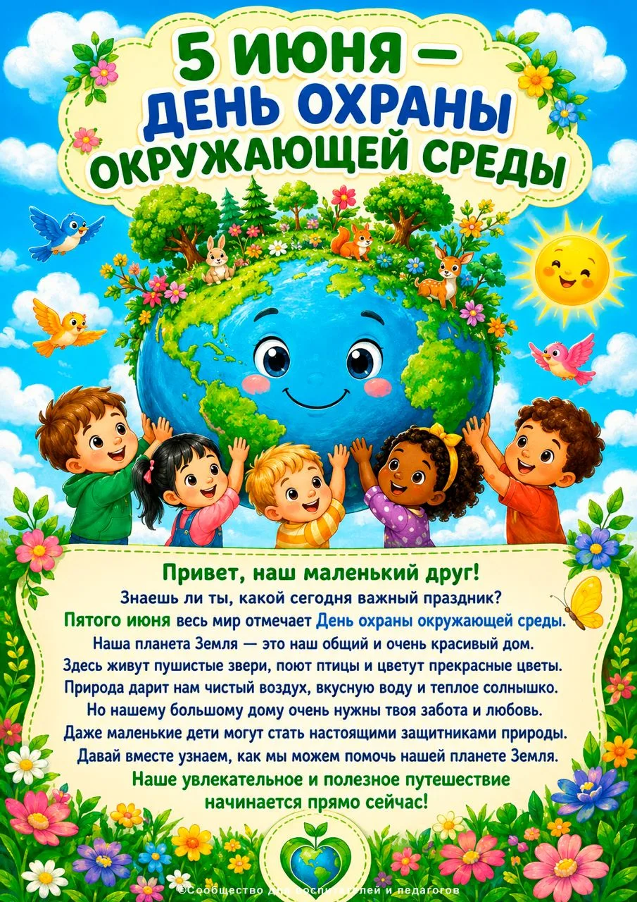 ✅ 5 июня. День охраны окружающей среды ☘️🌷