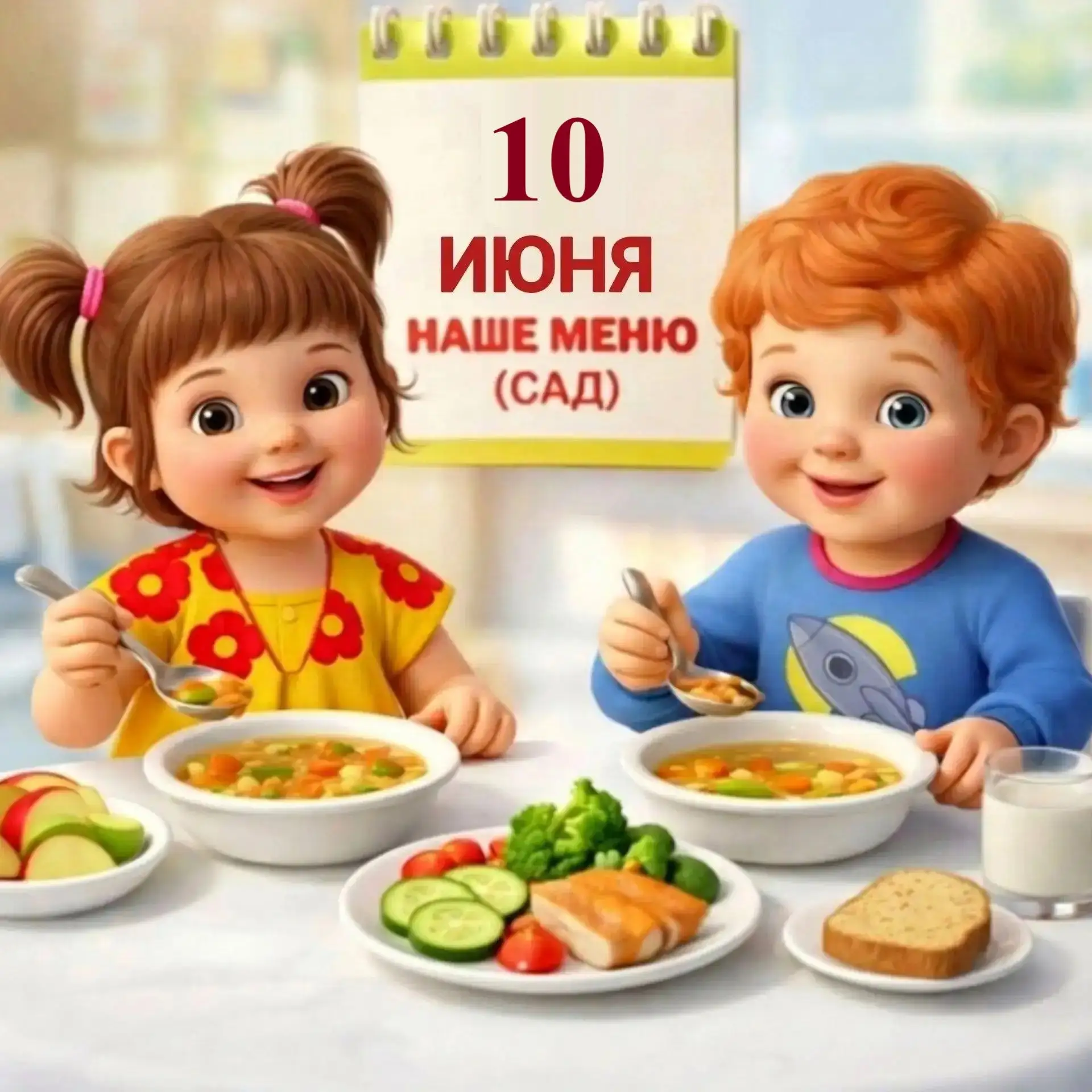 🍽️Меню нашего детского сада (Сад) на 10.06.2026
Дорогие родители! 
🍲Представляем вам меню на сегод