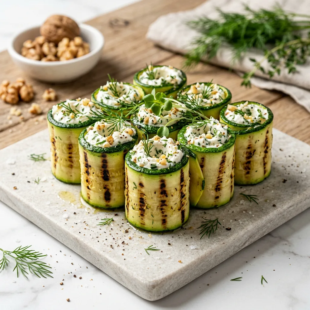 🥒 Закусочные рулетики из цукини с нежным кремом

Лёгкая, элегантная и низкокалорийная закуска!

Инг