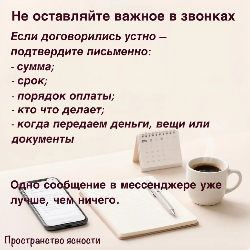 Юридическая минутка: не оставляйте важное в звонках