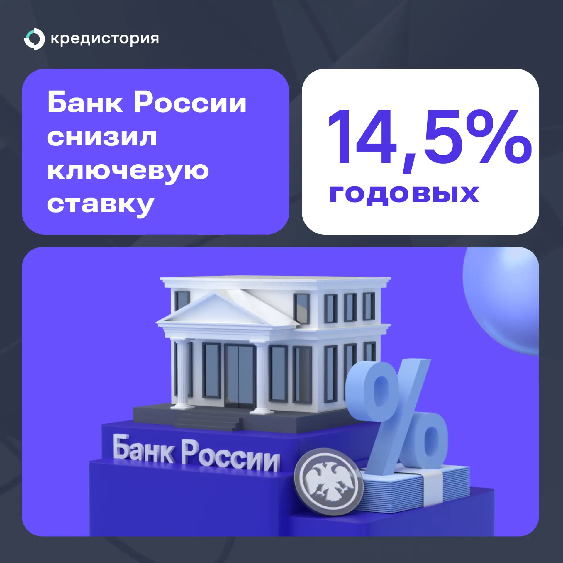 ⚡Банк России снизил ключевую ставку до 14,5%. В статье разбираемся, что такое ключевая ...