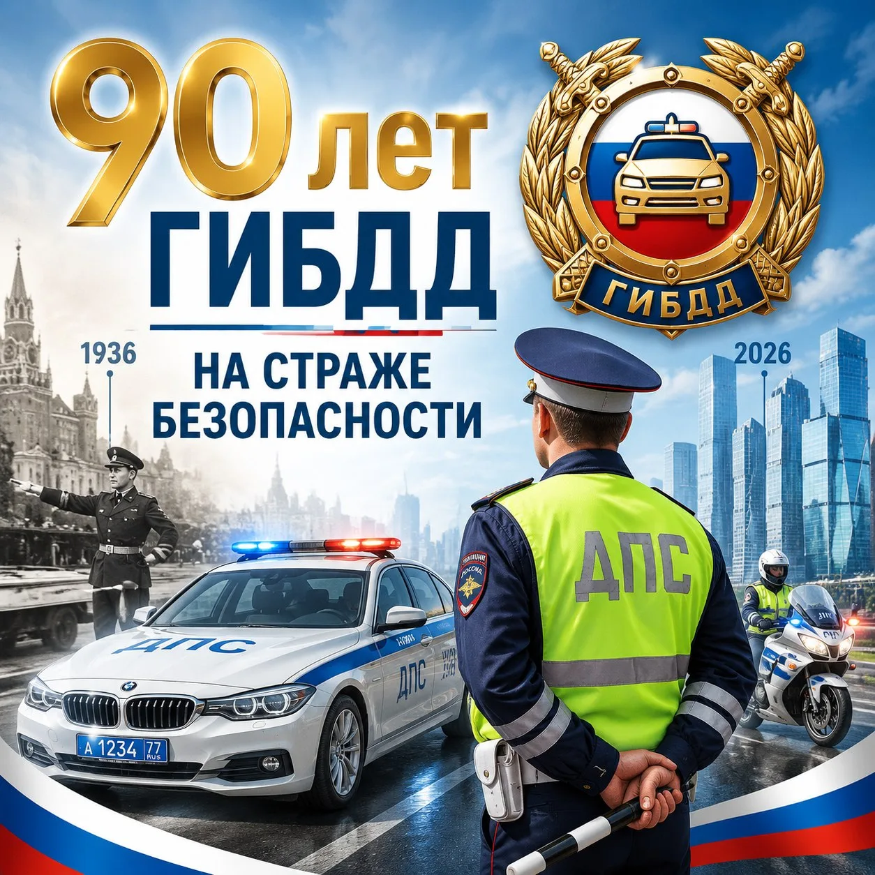 🚔 90 лет на страже безопасности! Поздравляем Госавтоинспекцию с юбилеем!