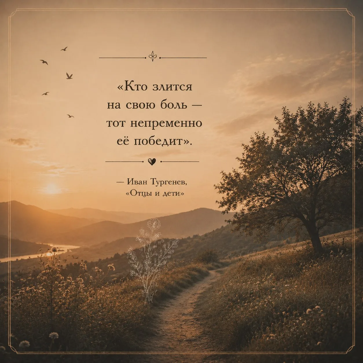 Кто злится на свою боль — тот непременно её победит.
📚 Иван Тургенев, «Отцы и дети»

#цитатыизкниг 
