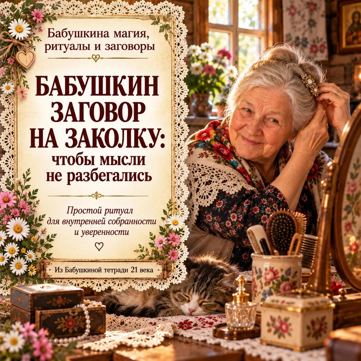 🌸 БАБУШКИН ЗАГОВОР НА ЗАКОЛКУ: ЧТОБЫ МЫСЛИ НЕ РАЗБЕГАЛИСЬ