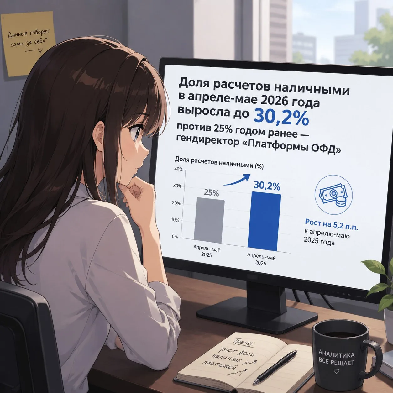 Доля расчетов наличными в апреле-мае 2026 года выросла до 30,2% против 25% годом ранее — гендиректор