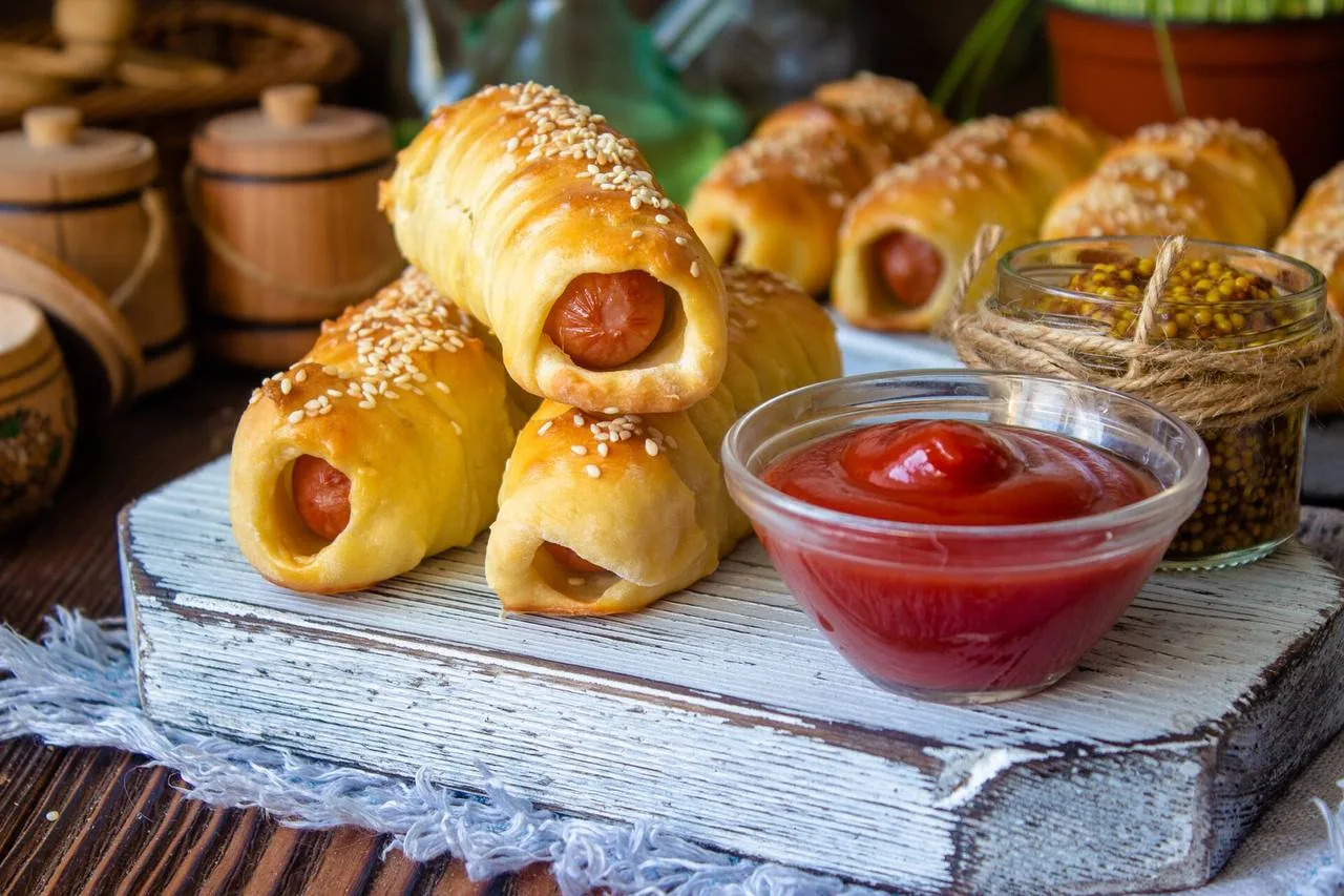 Очень вкусные СОСИСКИ с сыром в тесте🌭 🌭