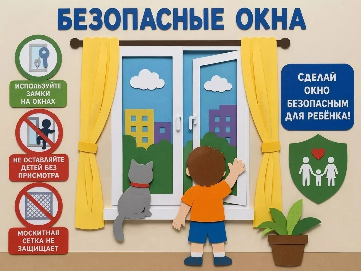 Внимание, родители!

☀️Лето, жара, открытые окна - главное спасение и главный доступ свежего воздуха