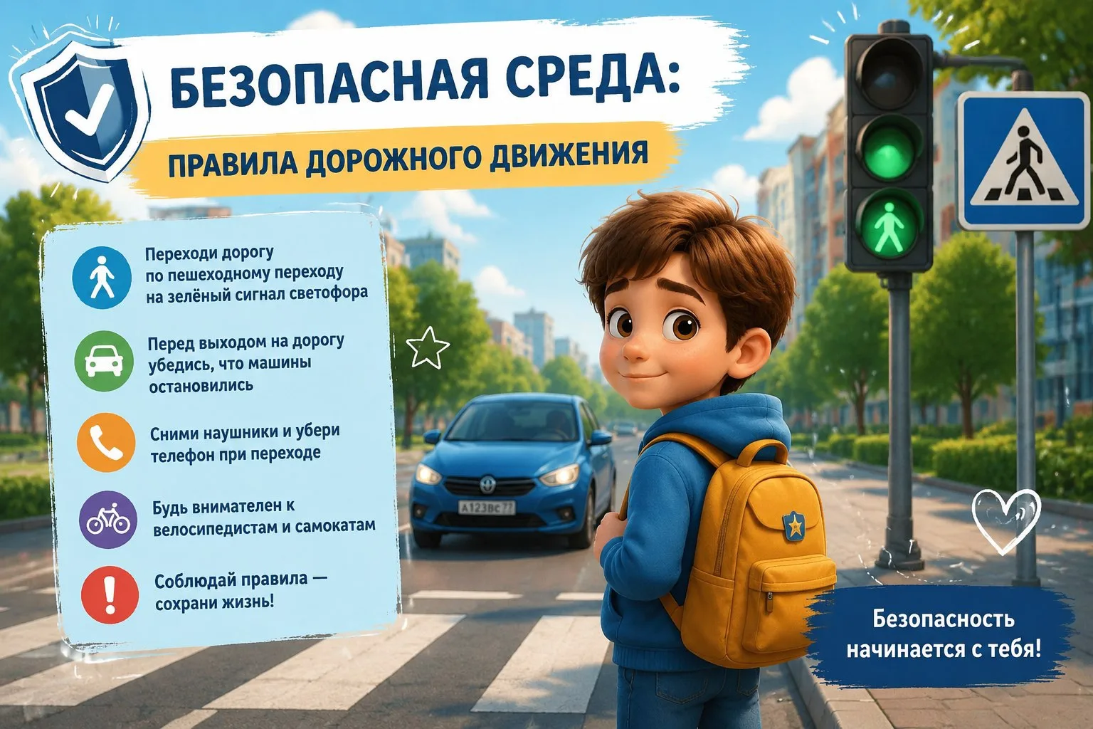 🚦 Безопасная среда: ПДД 🚦

Правила дорожного движения — не просто формальность: они спасают жизни.
