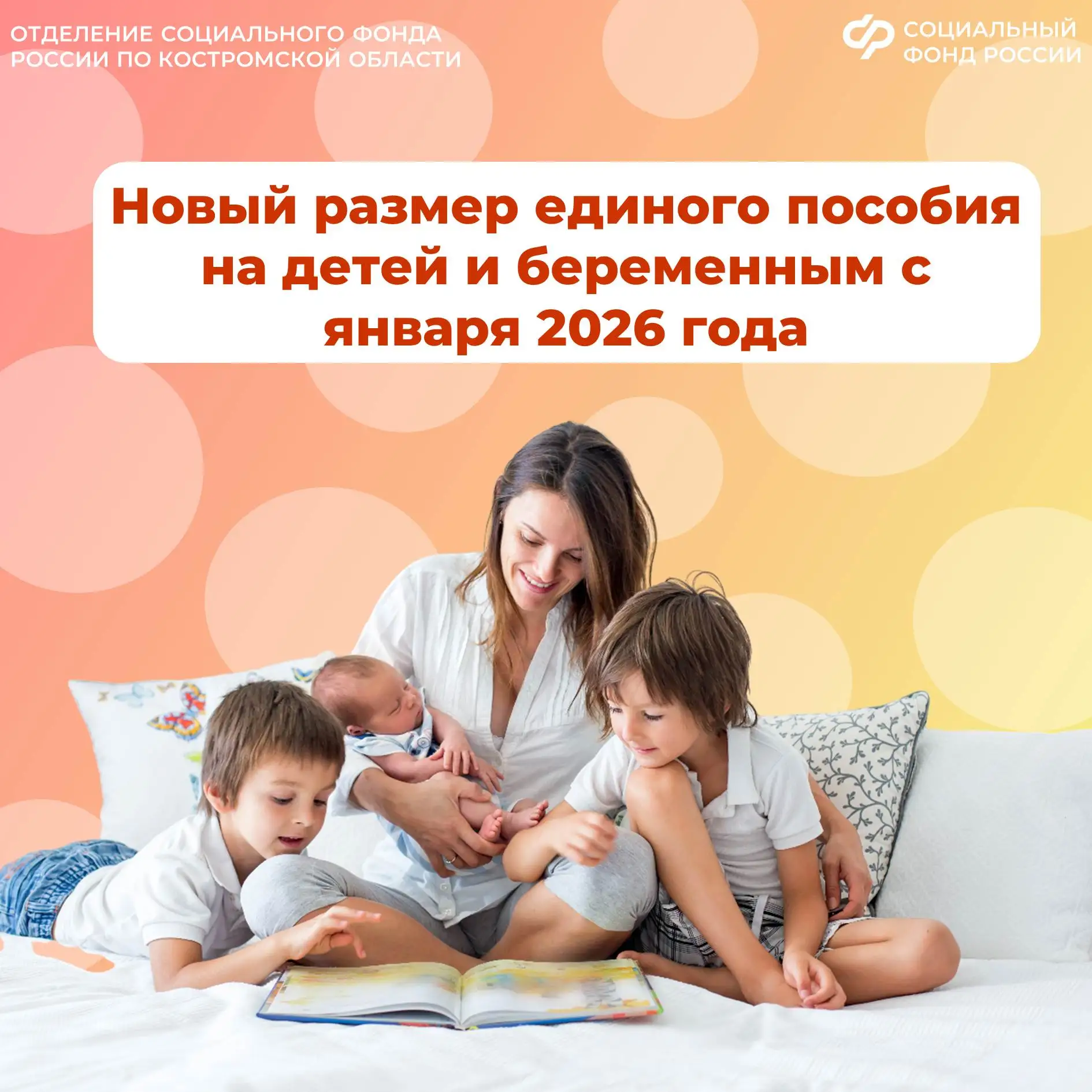 🔔 С 1 января 2026 года в Костромской области вырос размер единого пособия. Это связано с установлени