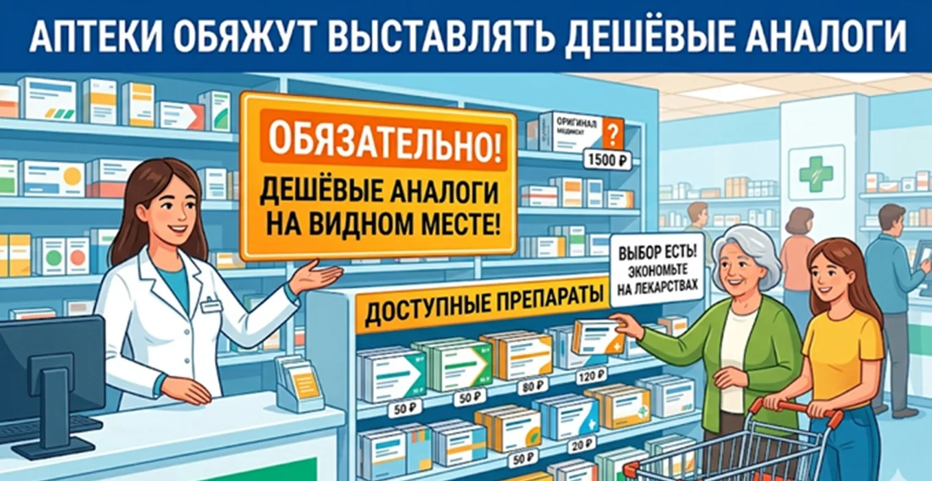 💊 Аптеки хотят обязать выставлять дешёвые аналоги лекарств на видном месте