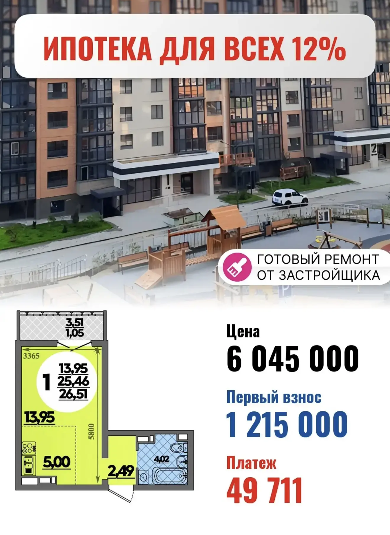 В Новороссийске тоже есть 👏

Расчёт с ремонтом 

Срок сдачи - конец 2026 + 3 мес ремонт