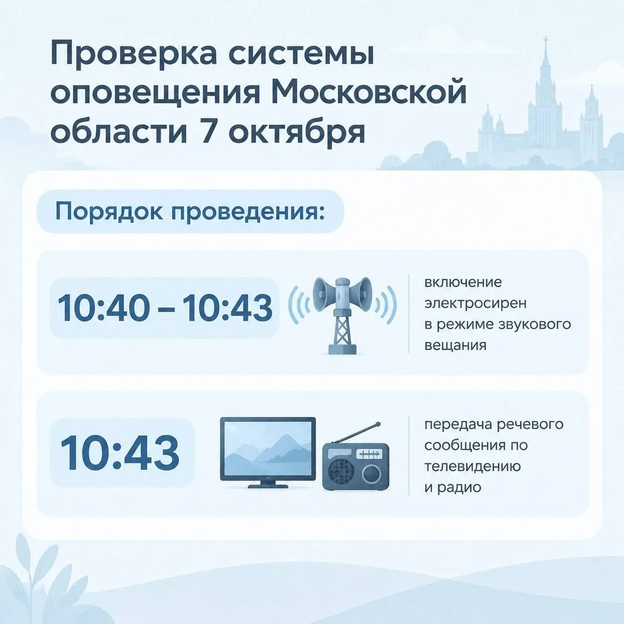 Напоминаем, 7 октября 2026 года в Московской области будет проведена комплексная провер...